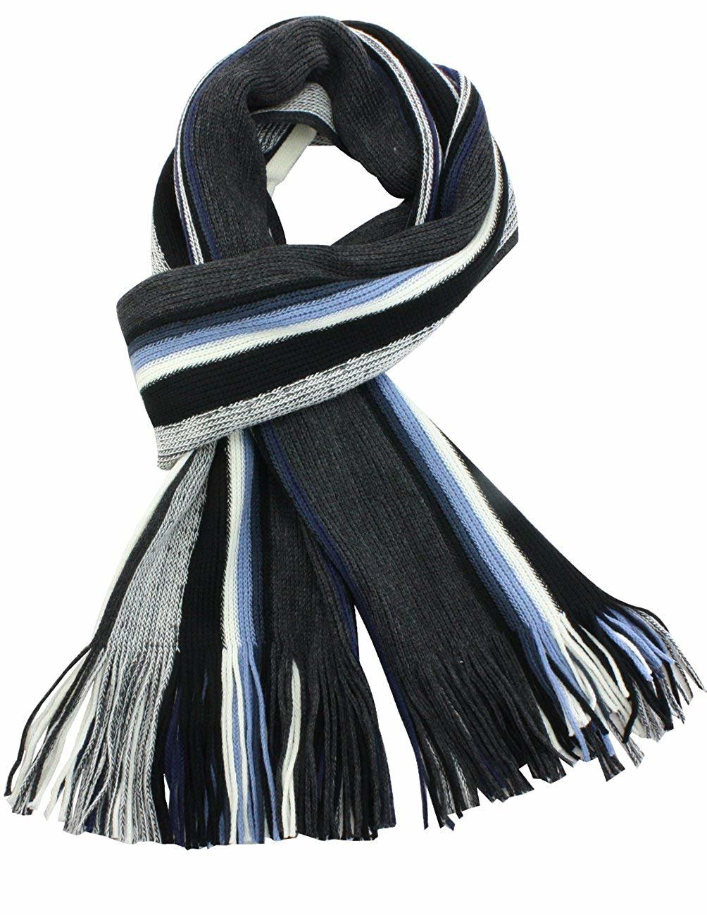 BSCI Audit Custom Striped Knit Long Scarf 100% Acrylic Man Knit Scarf