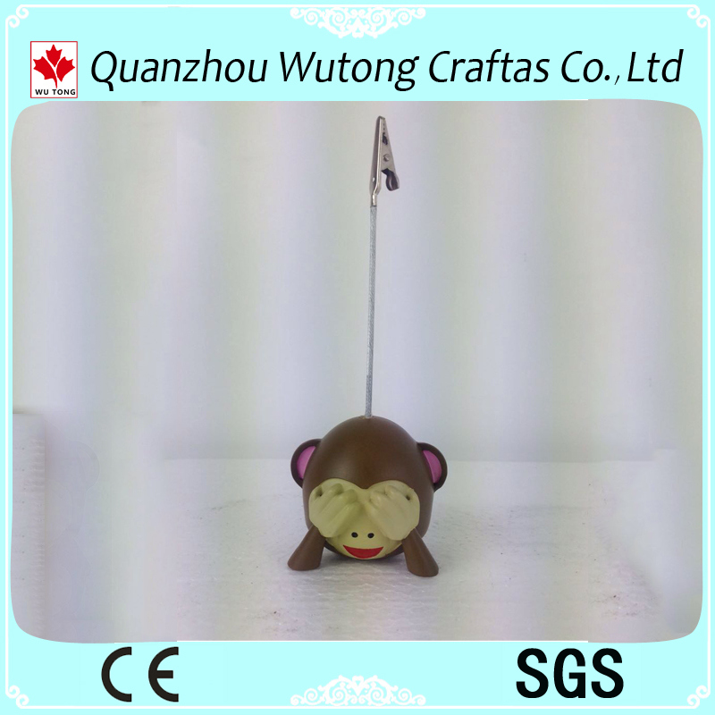 Promotion Gift Resin Office Stationery Monkey Expressin Card Holder