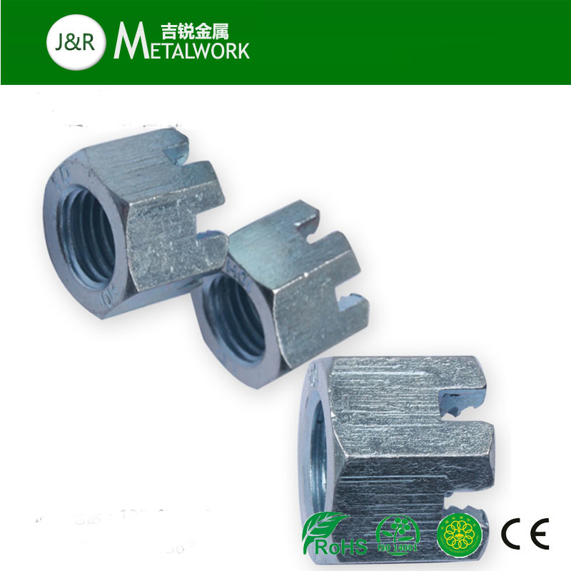 Zinc Plated Galvanized Carbon Steel Hex Slotted Castle Nut (DIN935)