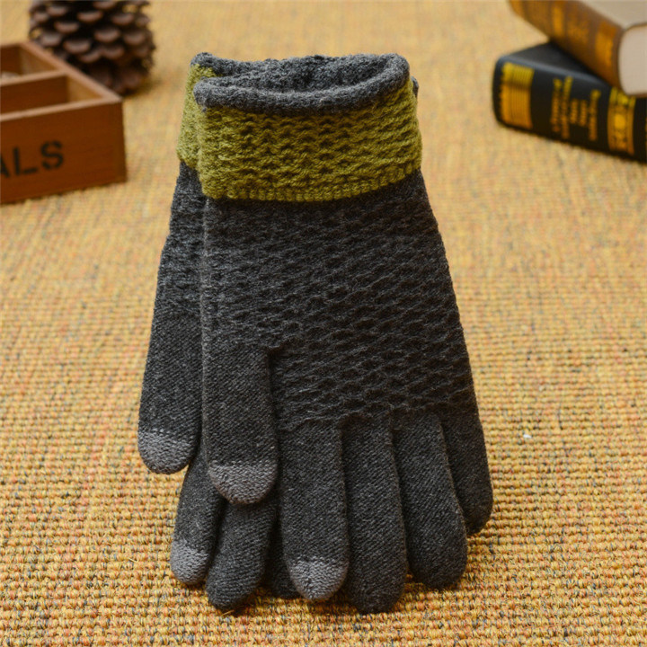 Man's Winter Warm Knitted Gloves Full Finger Wholesale