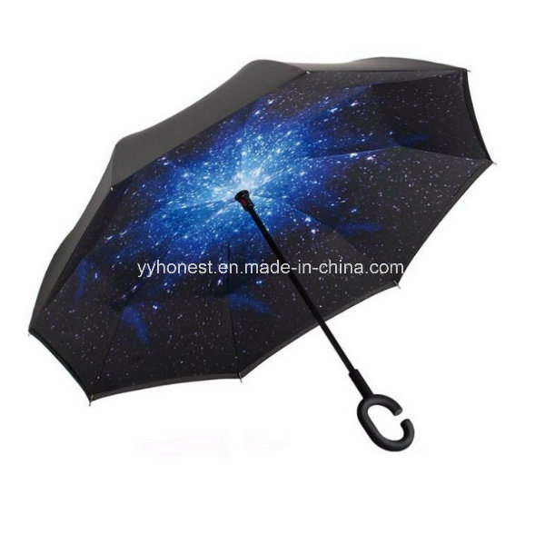 24 Inches Full Starry Sky Printing Inverted Umbrella