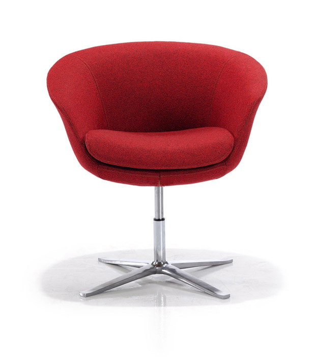 Leisure Fabric Chair in Living Room and Office Modern Leather Lounge Chrome Metal Base