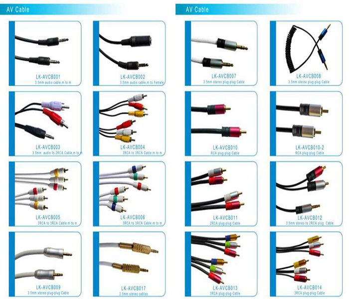 Telecommunication Parts RCA Plug-Plug Audio Video Cable Assembly AV Cable