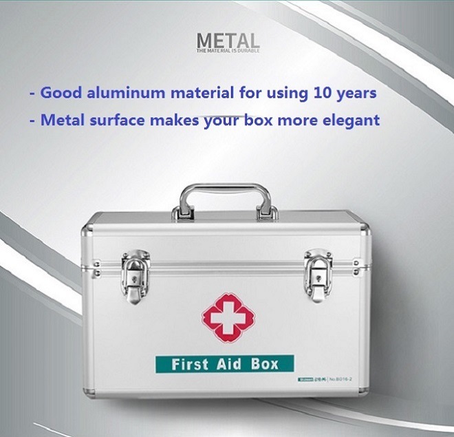 Metal Empty Lockable First Aid Kit with Security Lock