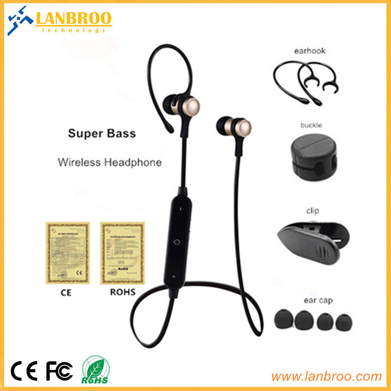 Comfortable Wireless Sport Bluetooth Earbuds with Earhook Voice Prompt