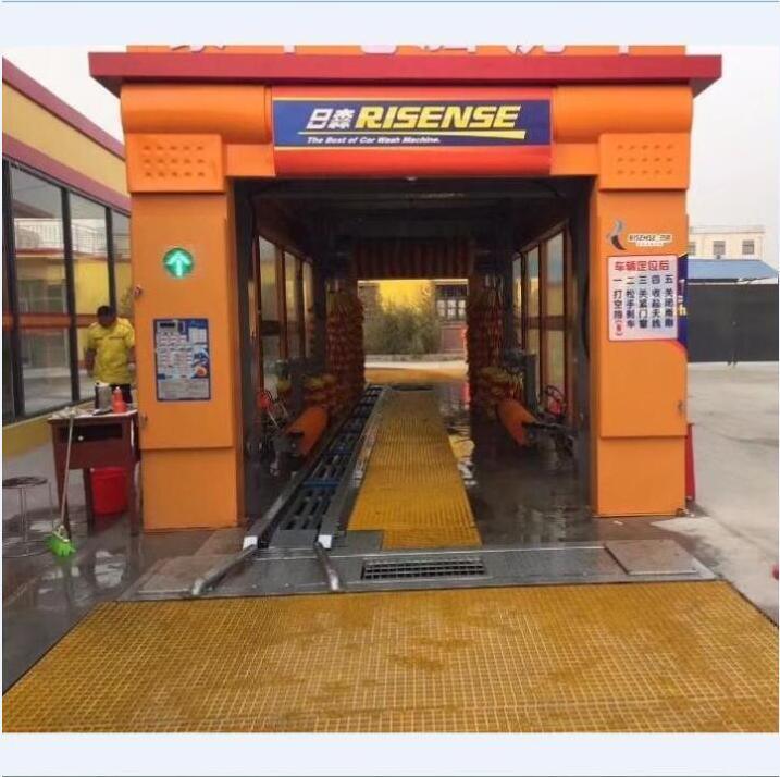 Tunnel Type Car Wash Equipment High Speed Nine Brushes Automatic Car Washer