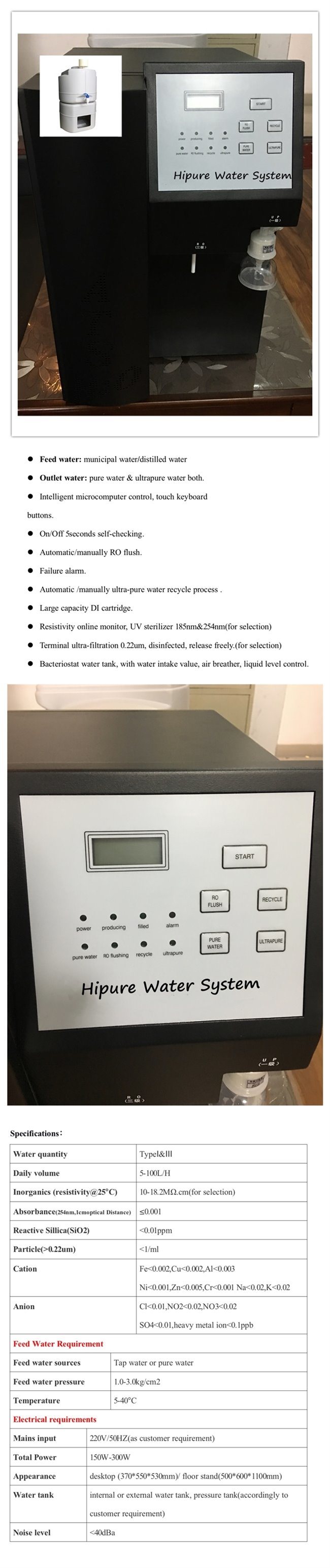 PCR Analysis Lab Pure Water Instrument Z66