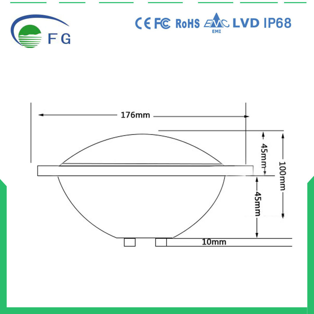 RGB PAR 56 Piscina 12V IP68 LED Pool Lamp Bulb (PC/Glass/316SS)