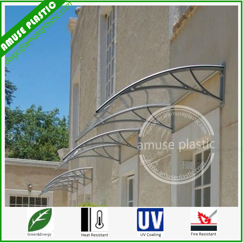 Easy to Fit Polycarbonate Door Canopy Window Awning Patio Covers