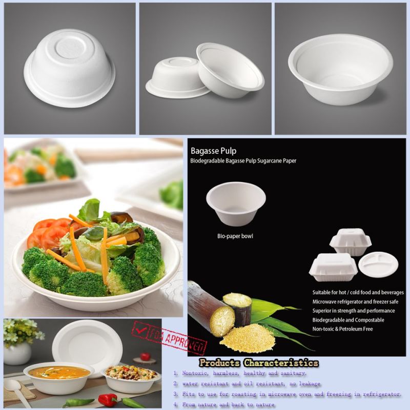 Eco Friendly Disposable Sugarcane Pulp Paper Bowl