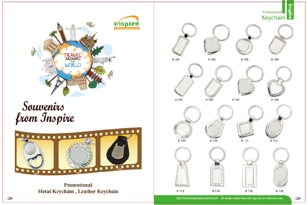 Custom Zinc Alloy Blank Keychain for Promotional Gifts