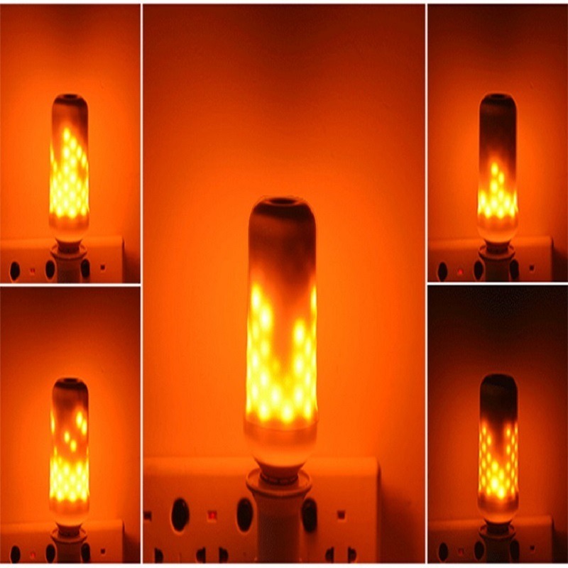 Dynamic Flame Effect 7W LED Corn Light Bulb 110V 220V E27 Simulation Fire