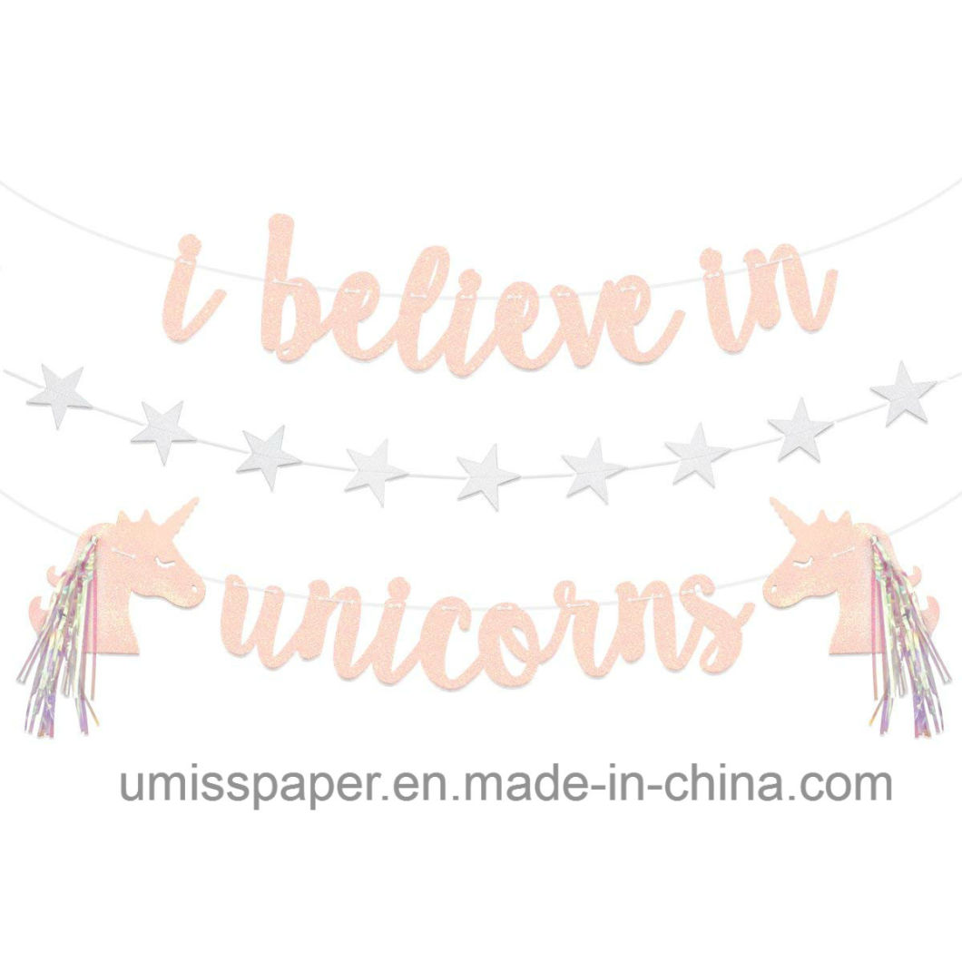 Umiss Paper Unicorn Decorations Banner Unicorn Party Decoration Party Supplies OEM