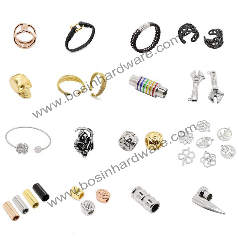 Crystal Rose Gold Stainless Steel Spacer Beads