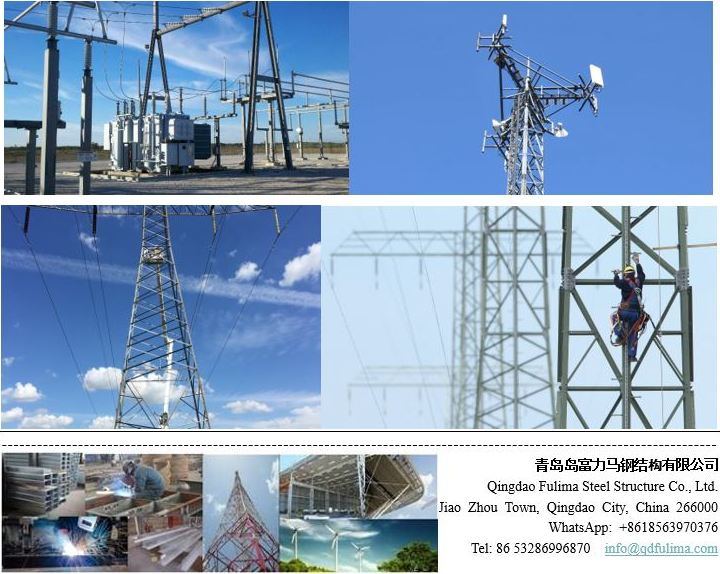 Steel Electric Telecom Power Transmission Tower