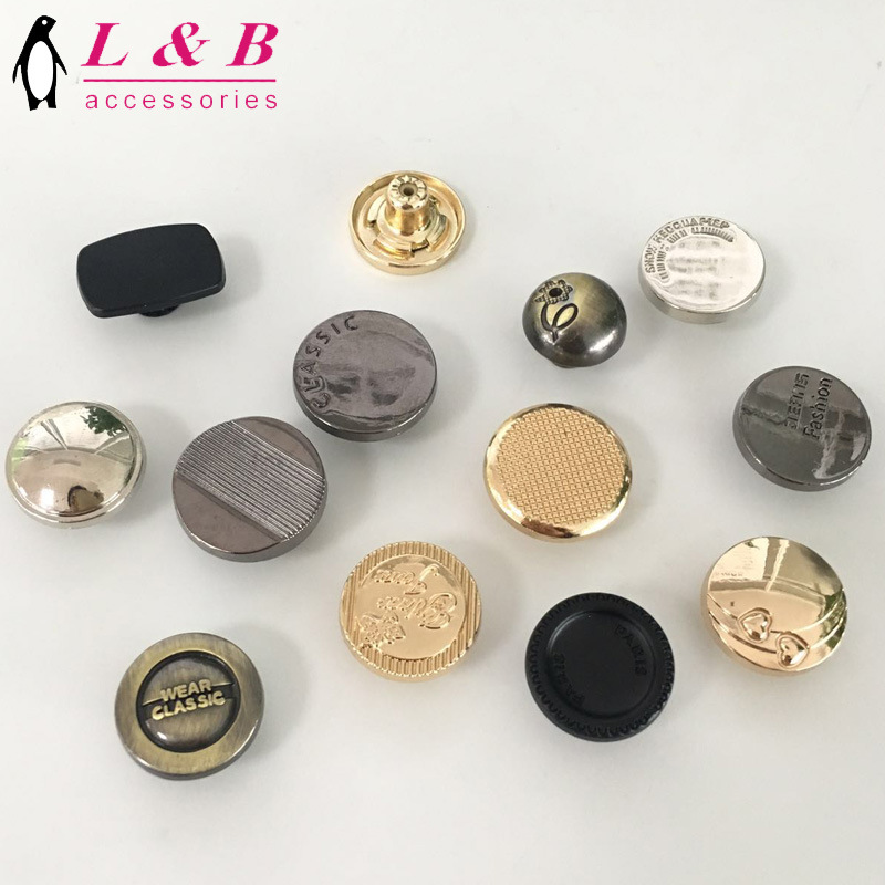 20mm Shiny Gold Zamac Metal Jeans Button