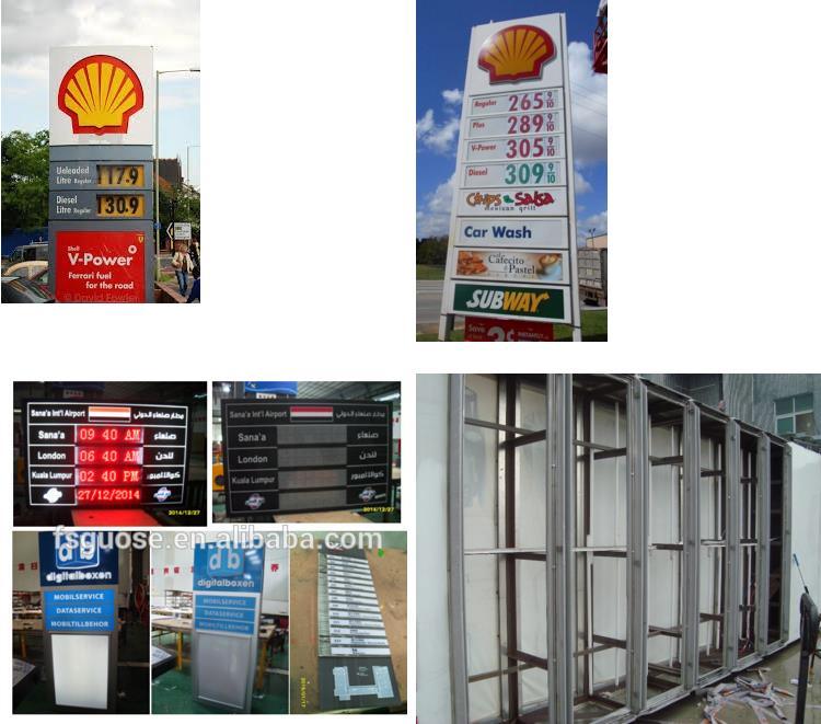 Petrol Advertising Display LED Price Board Road Directional Sign Gas Station Canopy Design