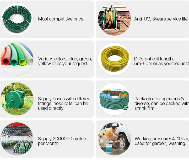 Flexible PVC Plastic Braided Garden Water Irrigation Pipe Hose