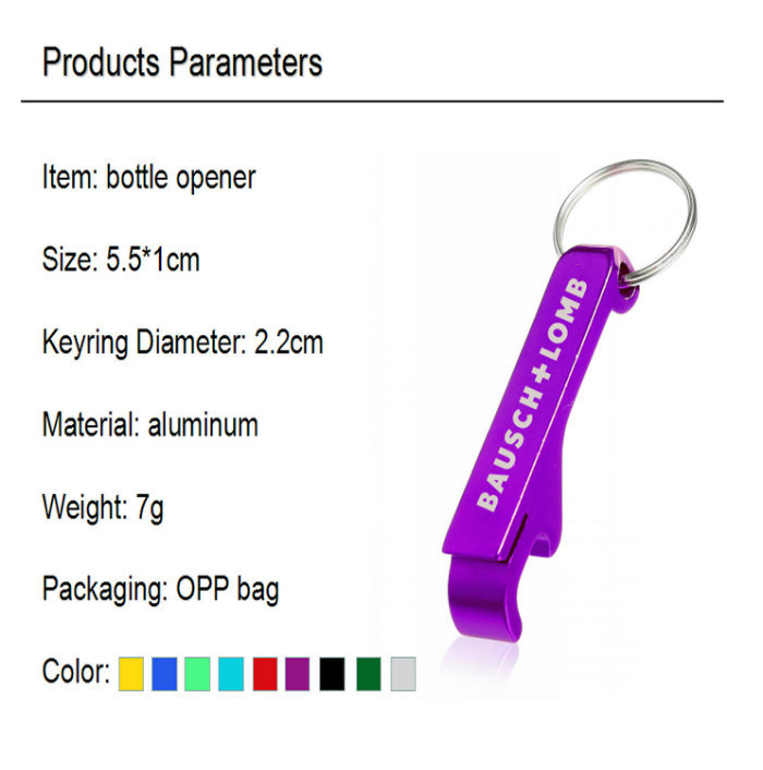 Promotional Metal Beer Can Bottle Opener with Keyring