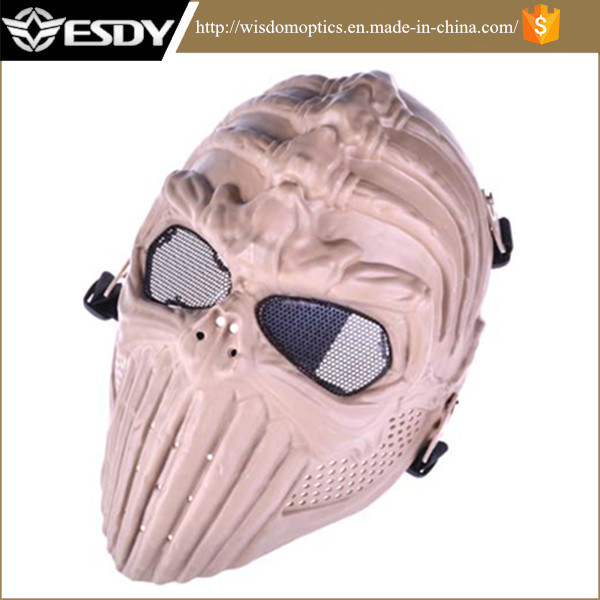 Skull Skeleton Paintball Gun Game Protect Safe Mask Tan Color