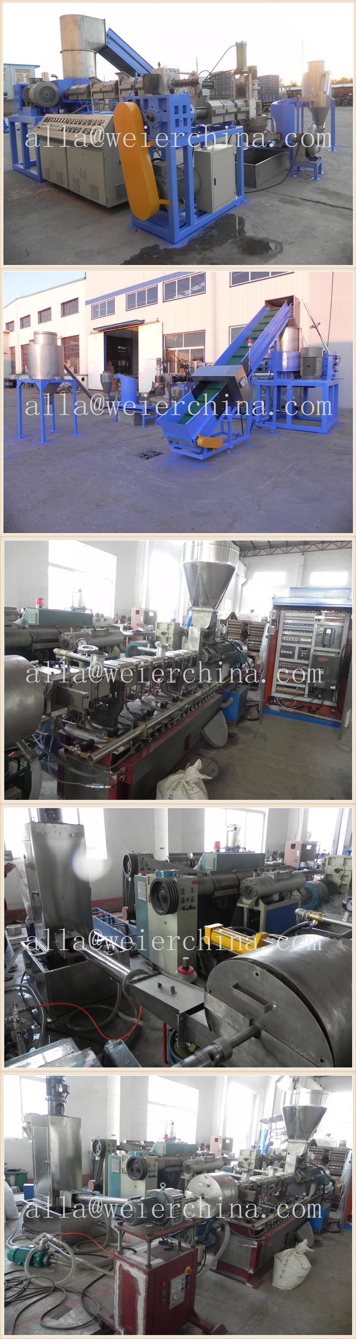 200-500 Kg Plastic PP PE Pet Water Ring Pelletizer Granulating Machine