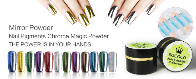 12 Glitter Chrome Color Ibn Mirror Gel Nail Chrome Magic Powder