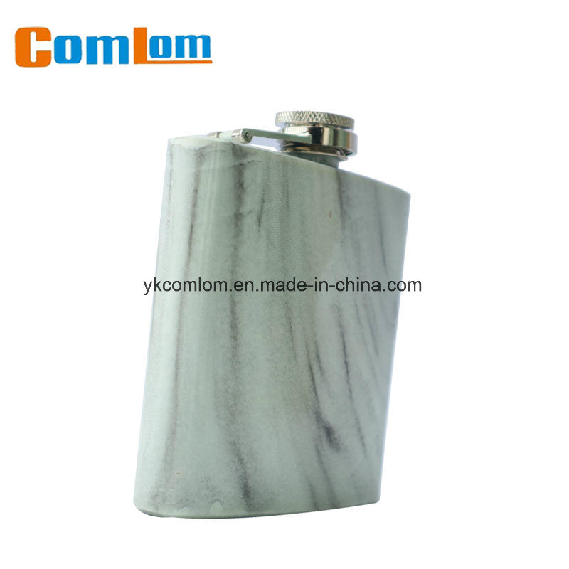 CL1C-HE-1B Comlom Stainless Steel Fashionable Marble Pattern Hip Flask