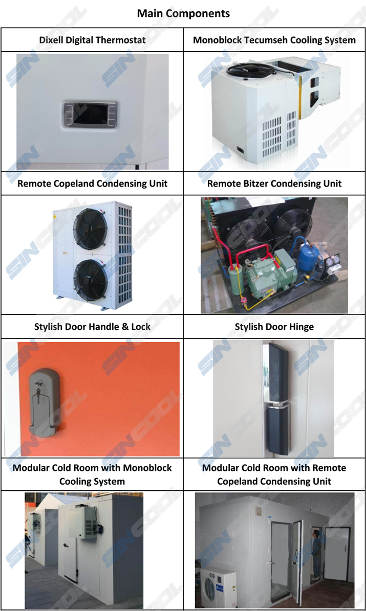 Monoblock Cooling System Modular Walk-in Chiller, Modular Freezer Room