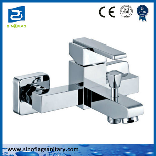 Brass Square Chrome Bathroom Shower Faucet