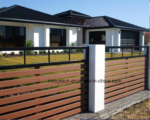 WPC Board and Aluminum Frame Material Wood Composite Garden Fence