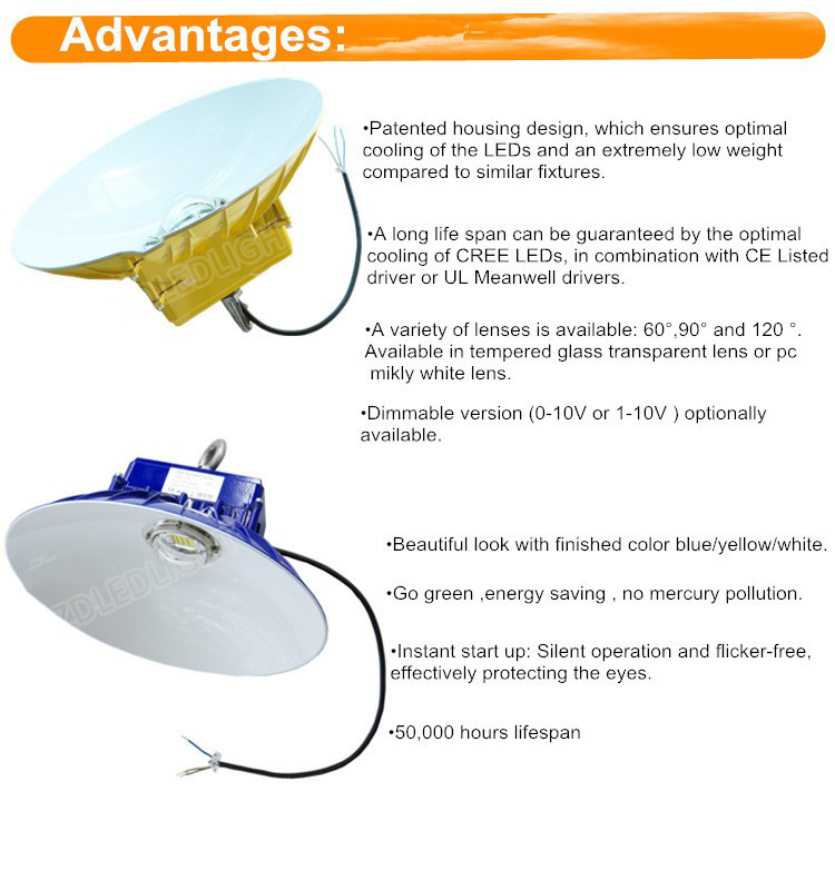 Suspended Circular LED Light 60watt to 120W LED Low Bay Light