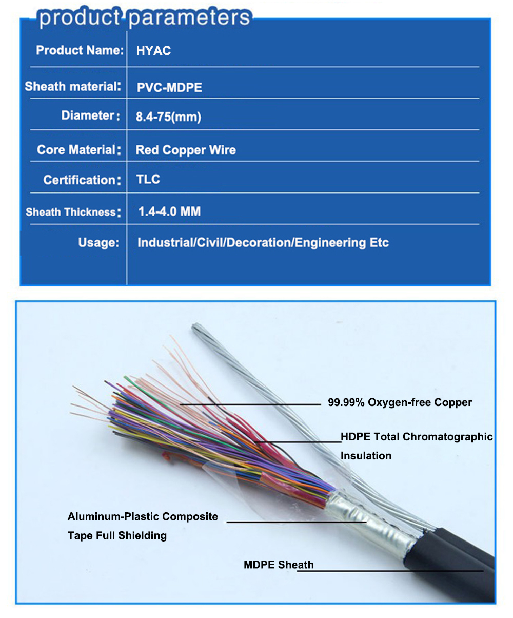 Self Supporting Aerial Copper Cable Hyac or Hyatc Telephone Cable