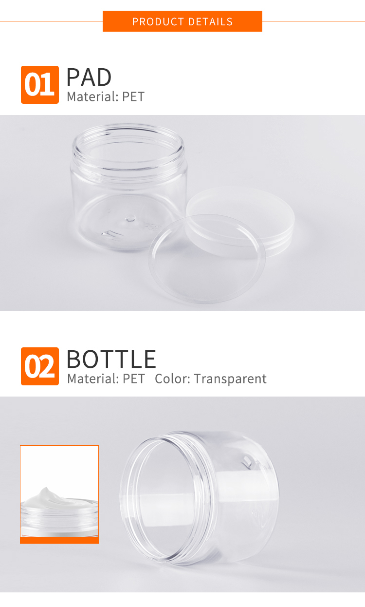 150 Pet Cream Jar Cosmetic Empty Container Round Pot Screw Cap Lid Plastic Cosmetic Food Jar