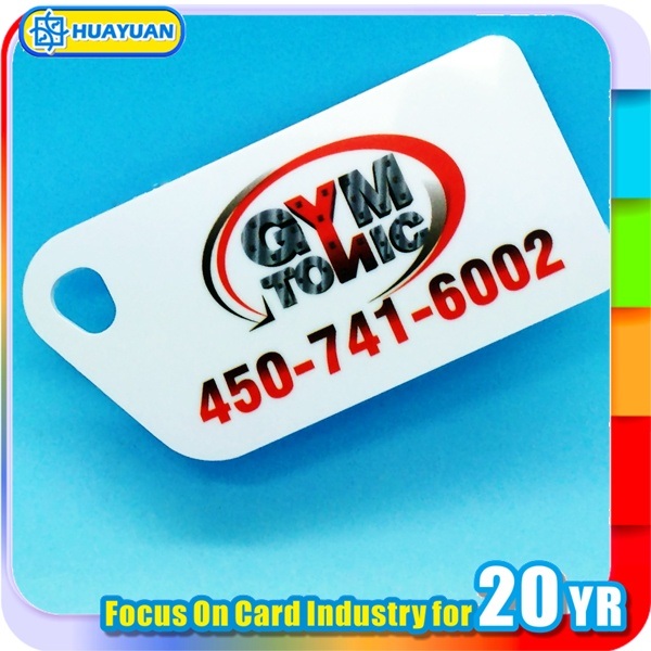 Barcode printing RFID NTAG213 NFC loyalty plastic Key tag