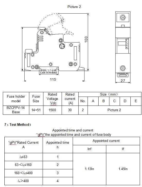 PV Combiner Box Parts 10*38 1000V DC Fuse