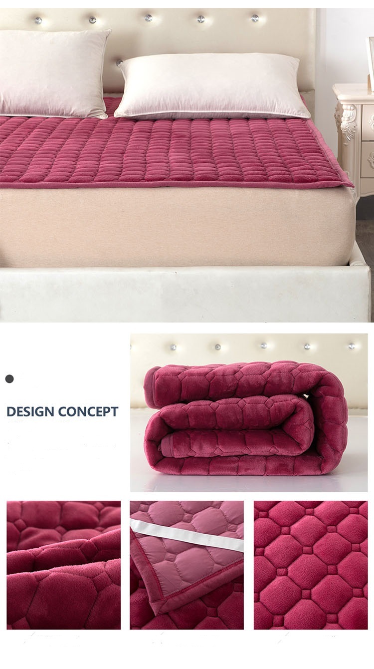 Winter Warm Thick Velvet Mattress Cover