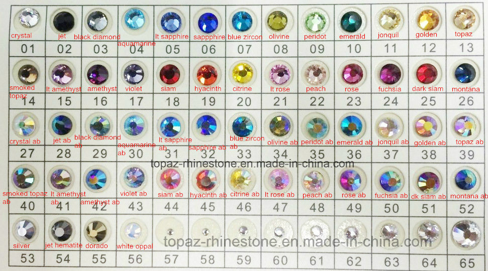 Preciosa Flat Back Crystals Non Hot Fix Crystals for Gift Box (FB-ss20 topaz)