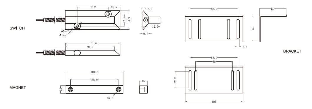 Overhead Magnetic Contacts Door Electric Contact Switch