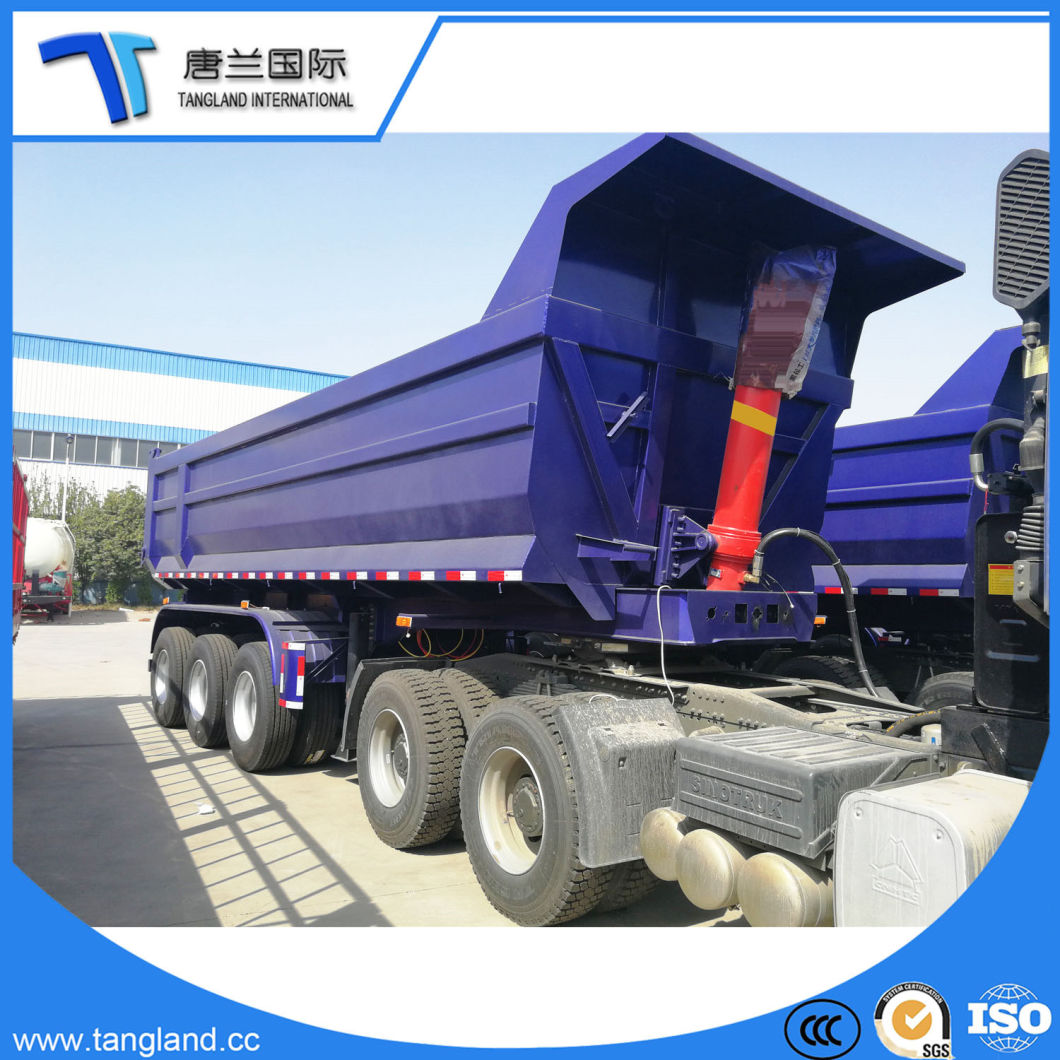 3 Axles Hydraulic Wall Side Sand Tipping Truck Semi Trailer for Sale