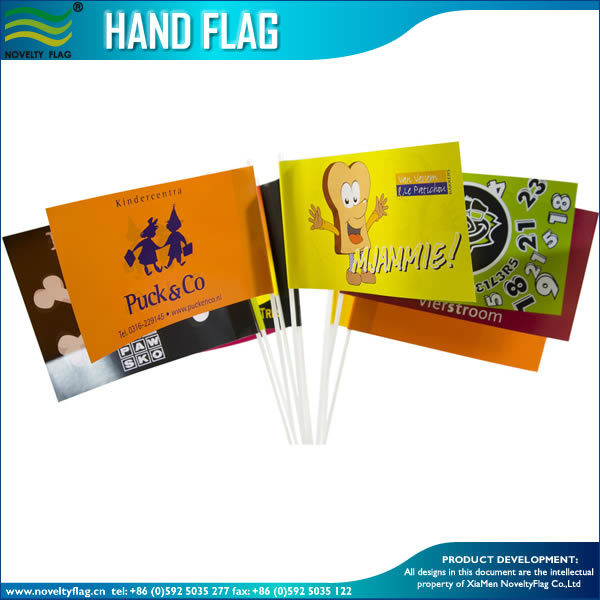 Custom Design Double Sided Printing Paper Hand Flags (J-NF01P01030)