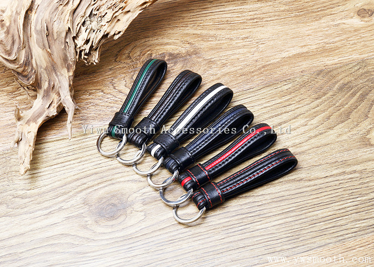 Custom PU Leather Key Chain Metal Steel Key Ring Accessories