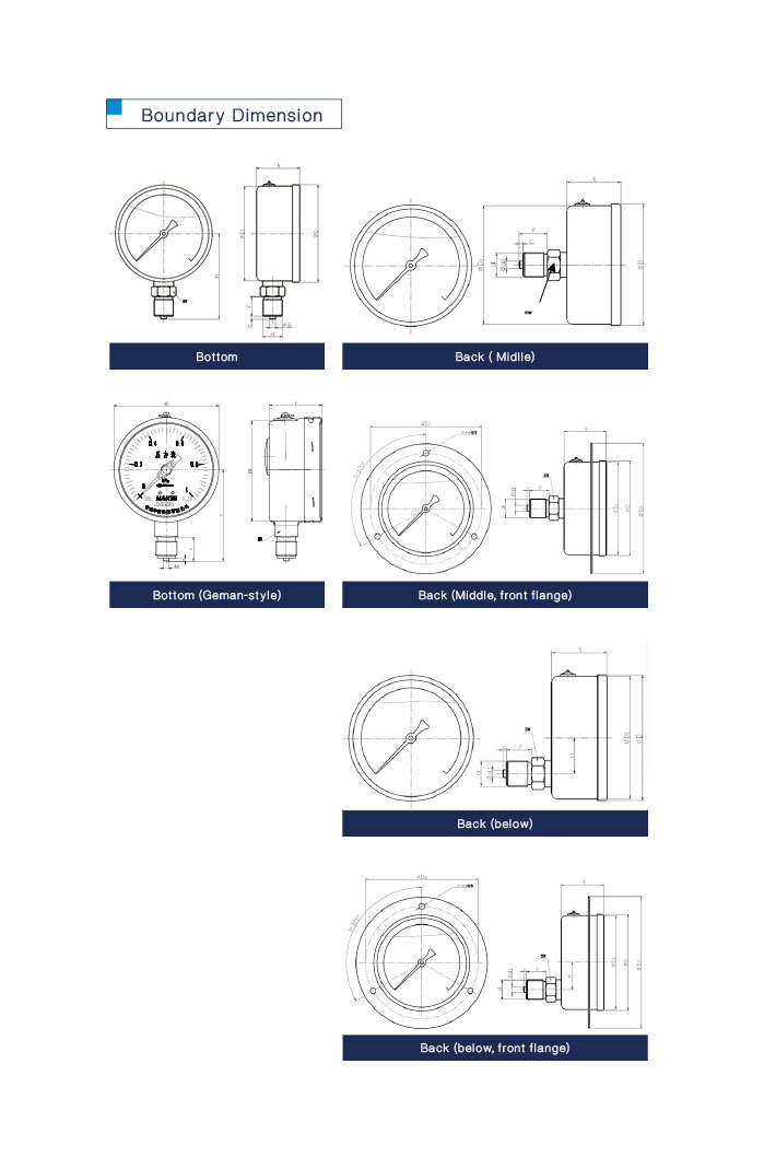 100mm Stainless Steel Pressure Gauge Ce Approved with Silicone Oil