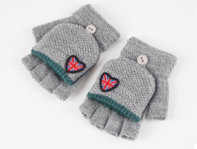 Knitted Gloves with Half Fingures