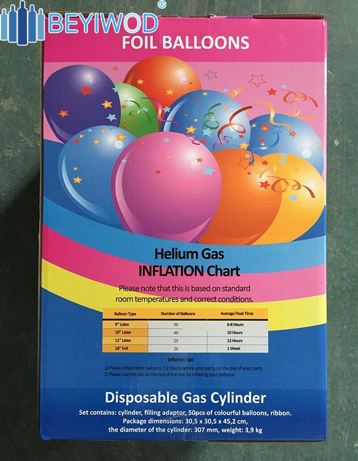 13.4L 22.4L OEM Disposable Inflatable Balloon Helium Cylinder