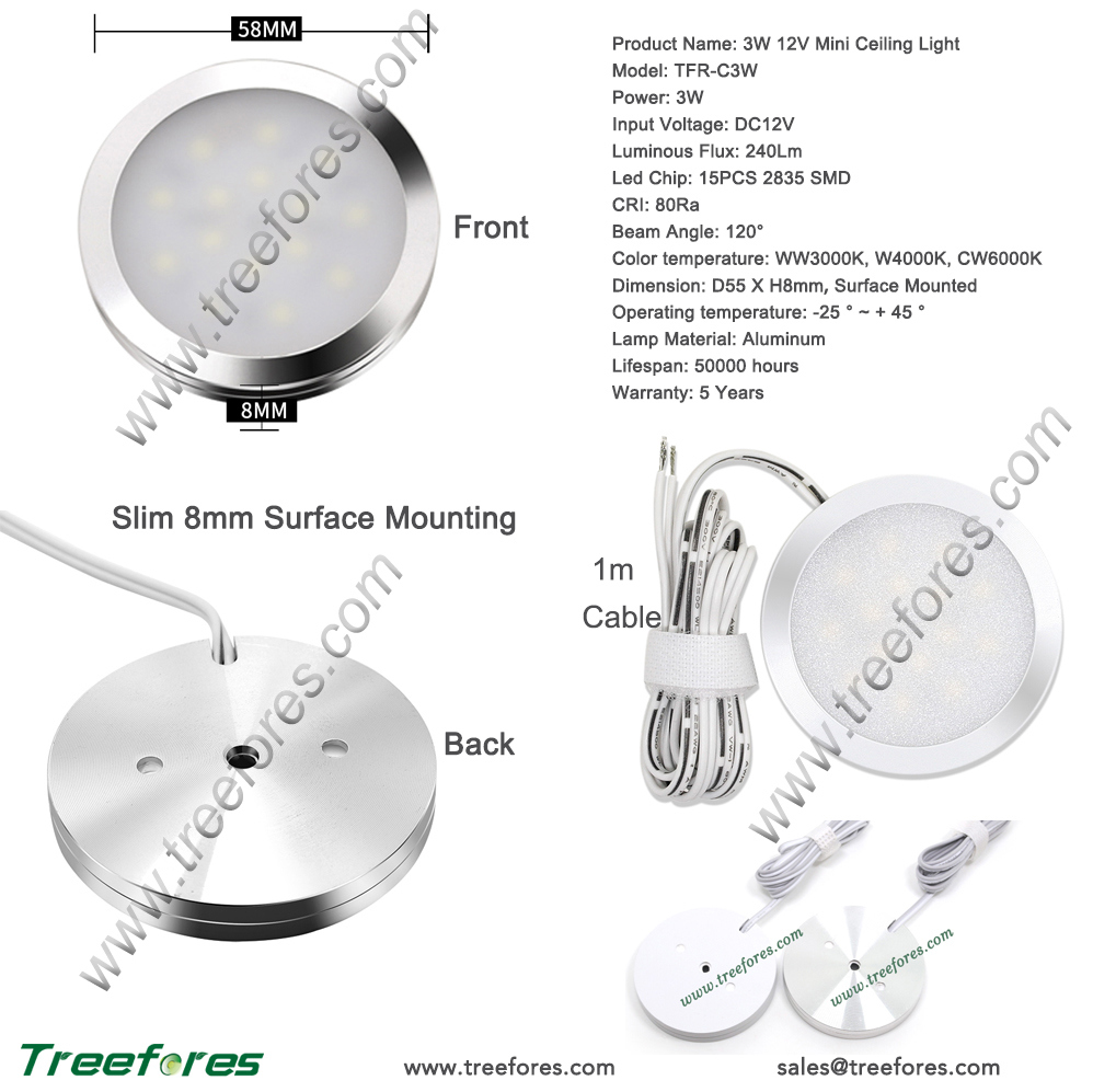 3W Mini LED Ceiling Downlight for Cabinet and Kitchen Light