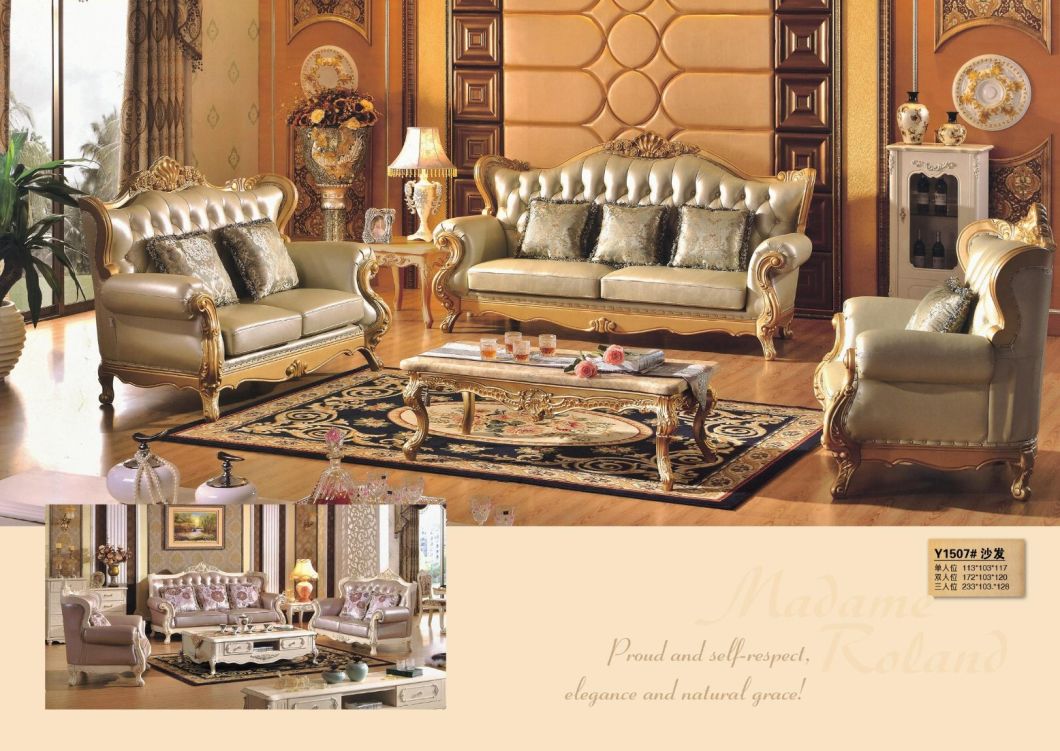 Luxury Leisure Furniture Set Leather Living Room Sofa Bed