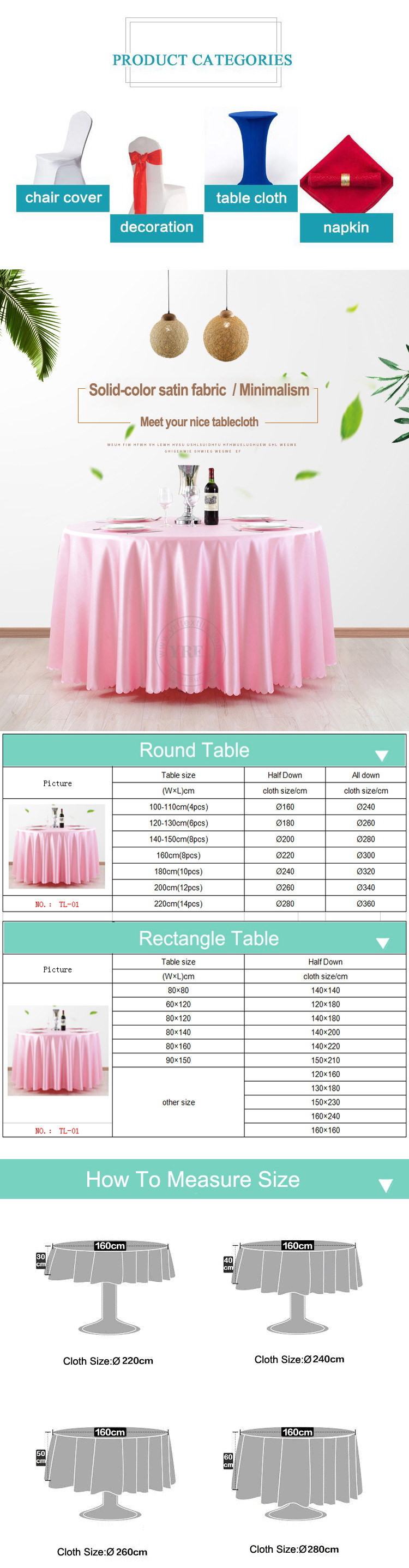 Wedding White Rosette Round Embroidery Tablecloth