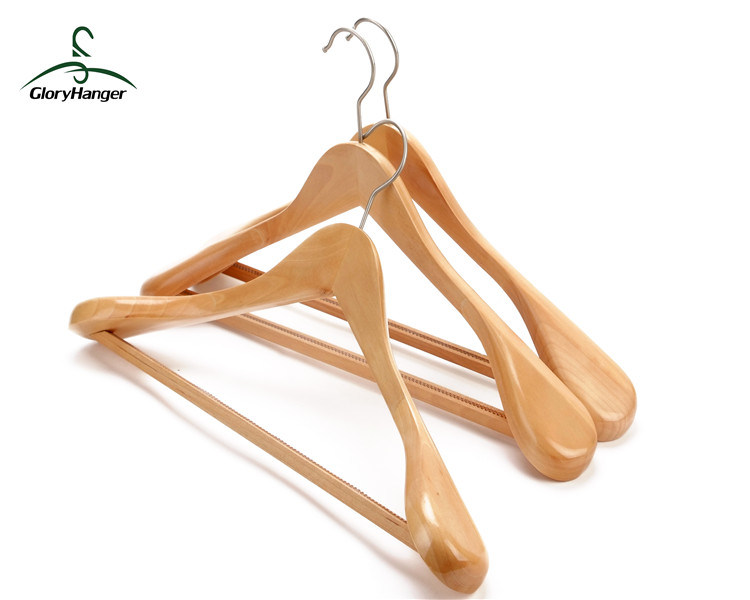 Luxury Hotel Wooden Coat Clothes Hanger for Garment Suit Clothing Display