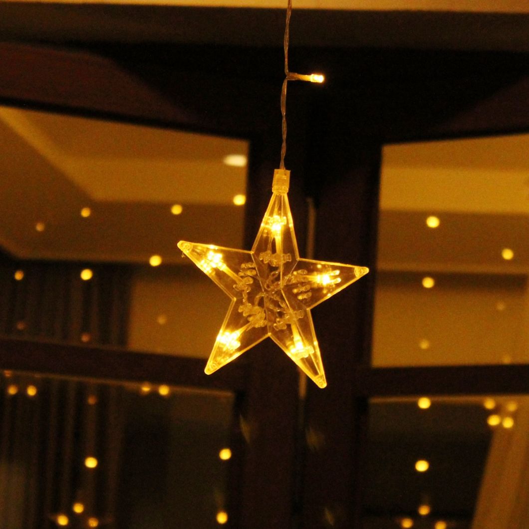 Low Voltage LED Stars Curtain Light for Christmas