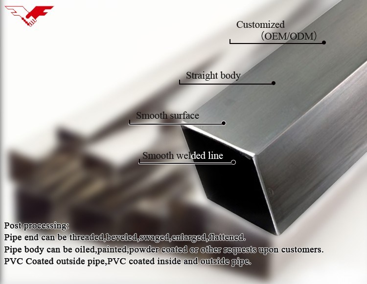 ASTM A500 Gr. B Black Square and Rectangular Building Steel Tube